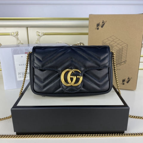 GUCCI MARMONT Black Super Mini