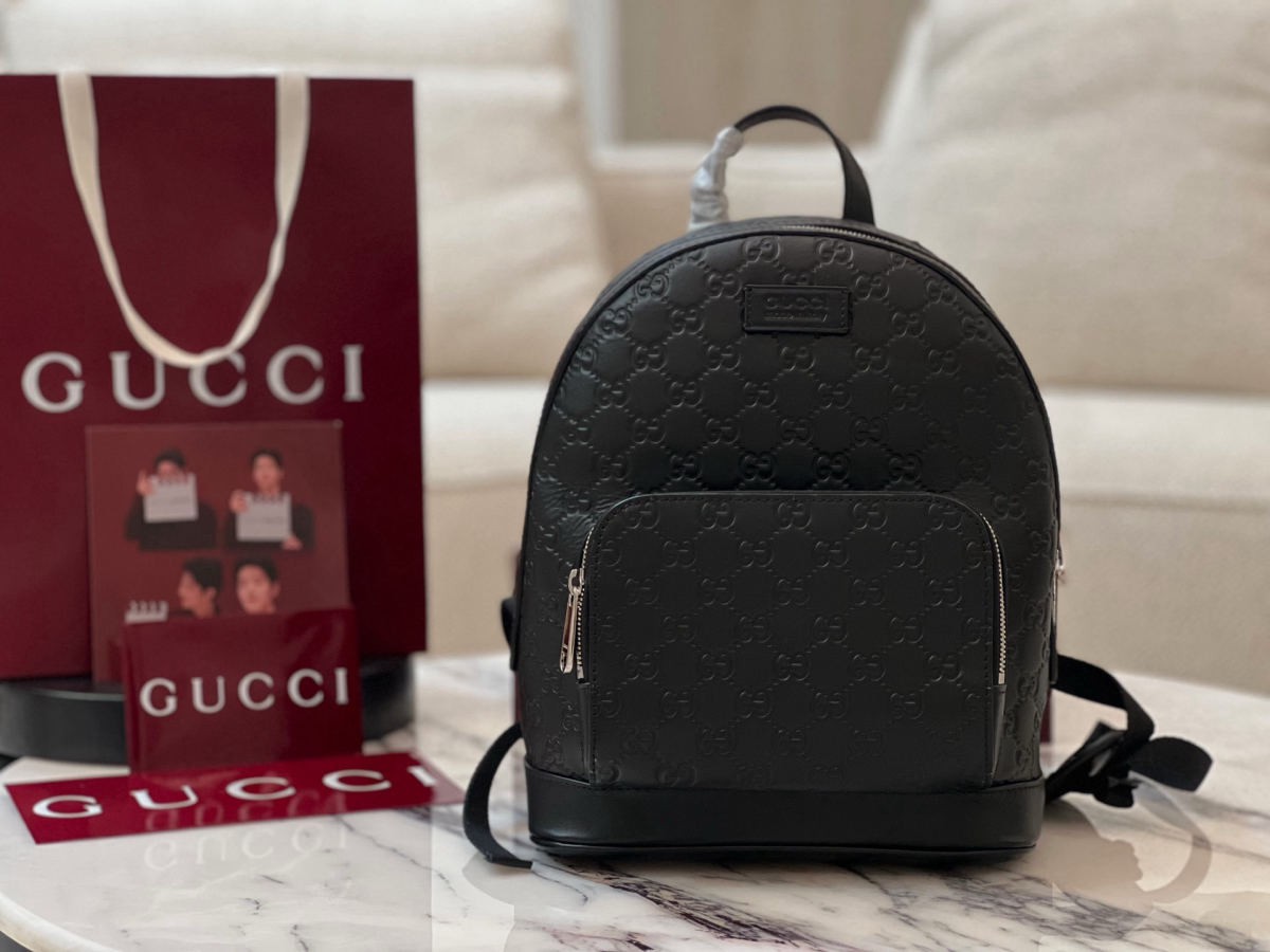 GUCCI full leather embossed backpack