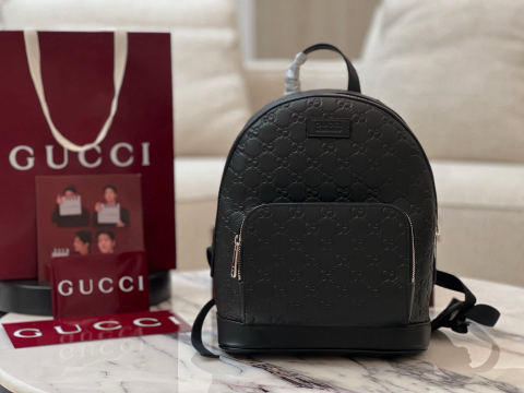 GUCCI full leather embossed backpack