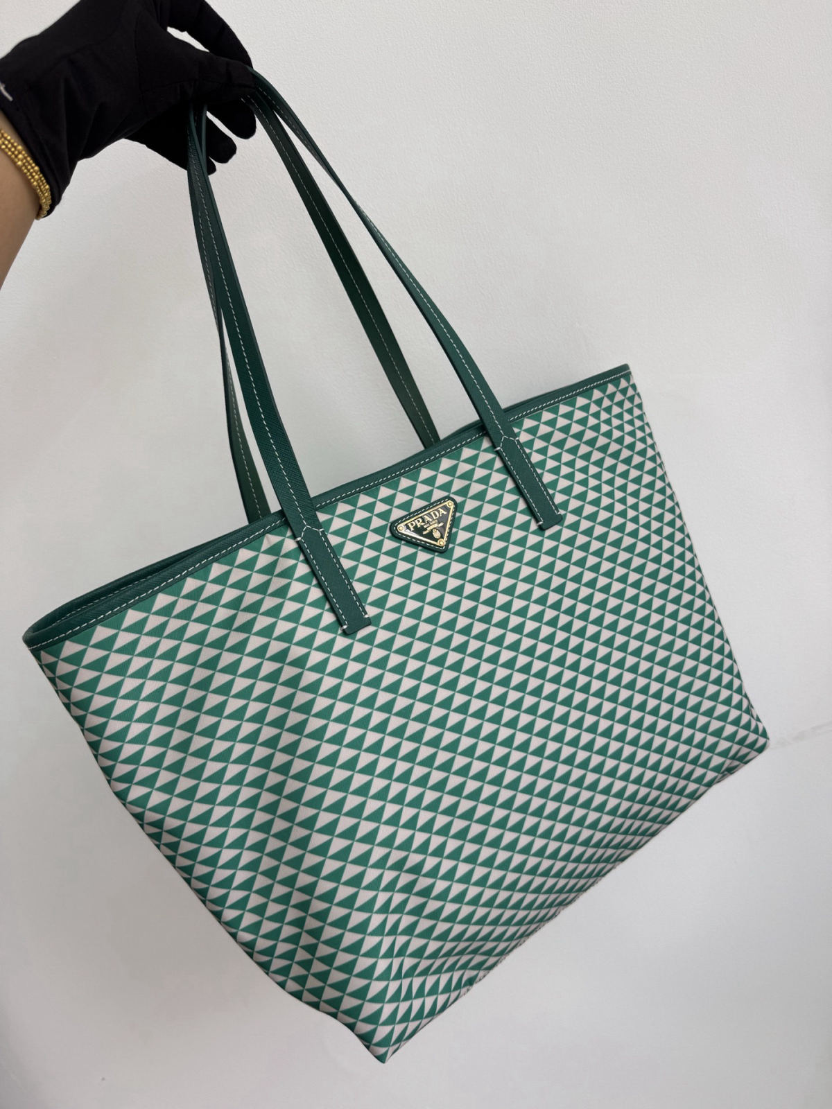 PRADA Tessuto Triangulum Tote Bag
