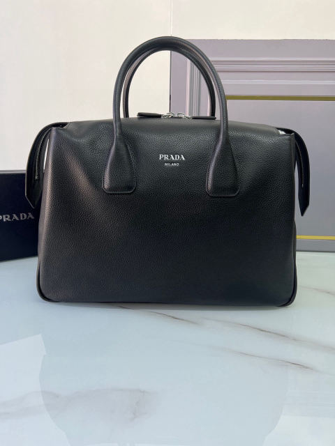 PRADA double-handled leather travel bag