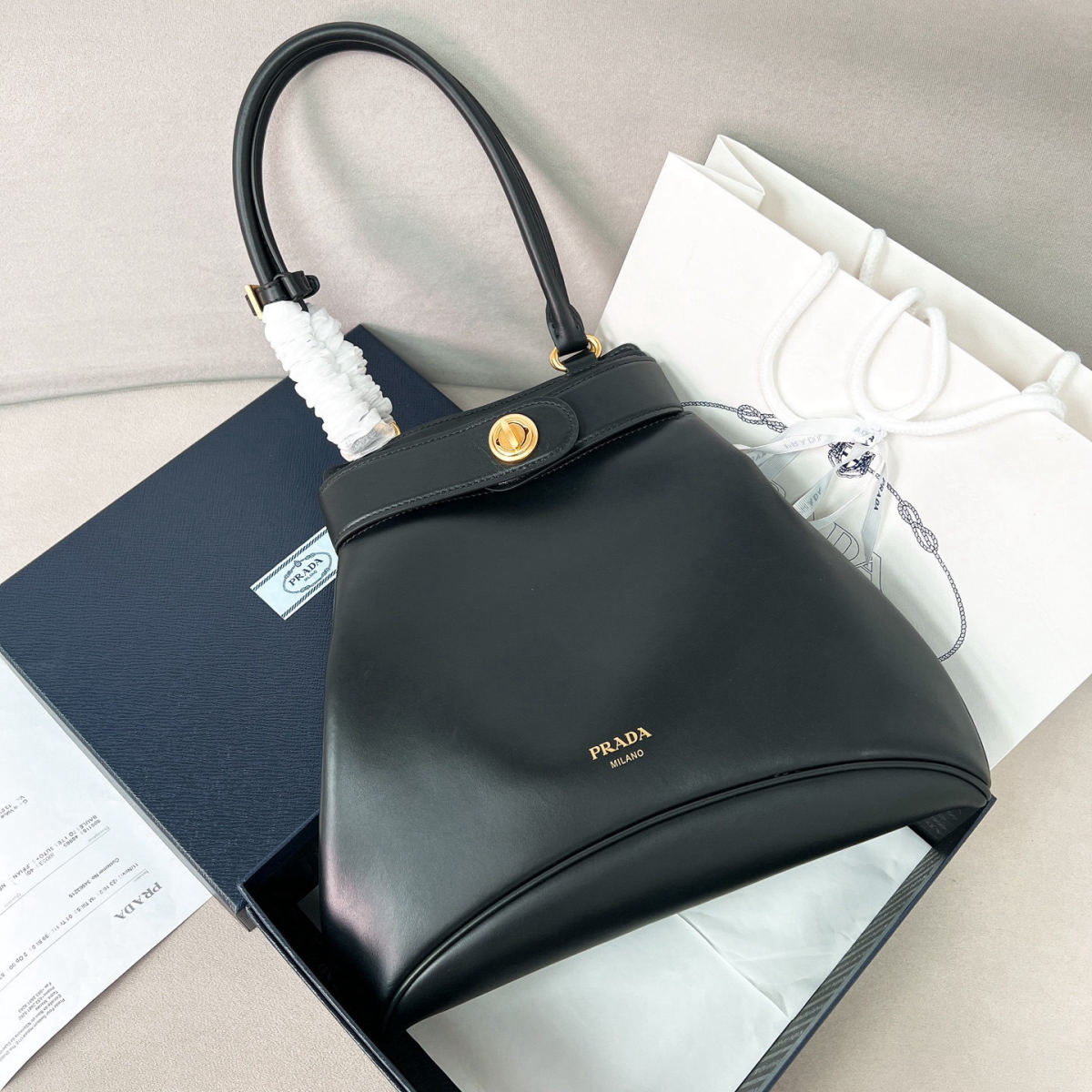 PRADA Carey Medium Handbag with Long Handle