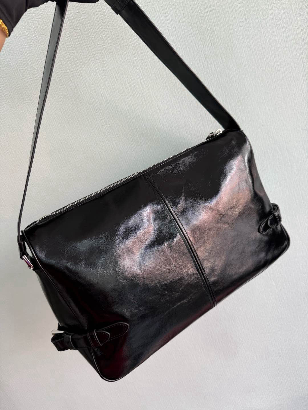 PRADA oil-waxed leather messenger bag