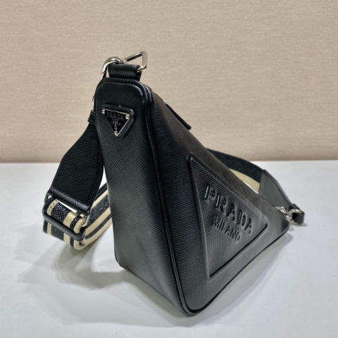 PRADA Embroidered Ribbon Triangle Bag
