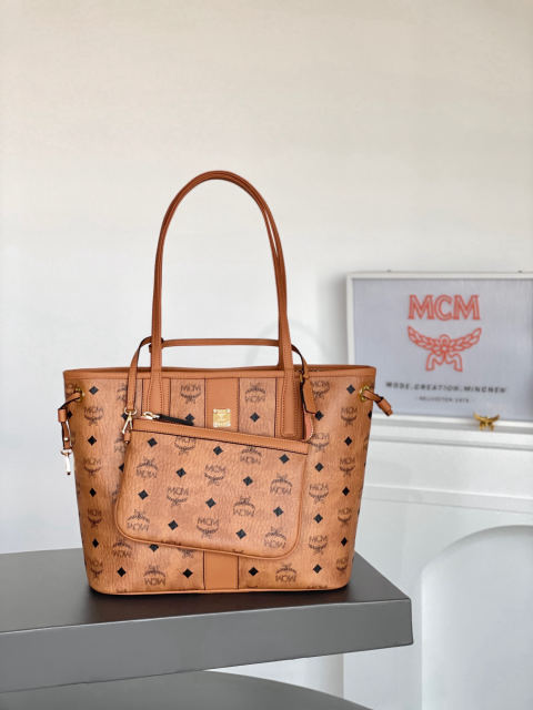 MCM Liz Visetos Small Reversible Shopping Bag Mother Bag
