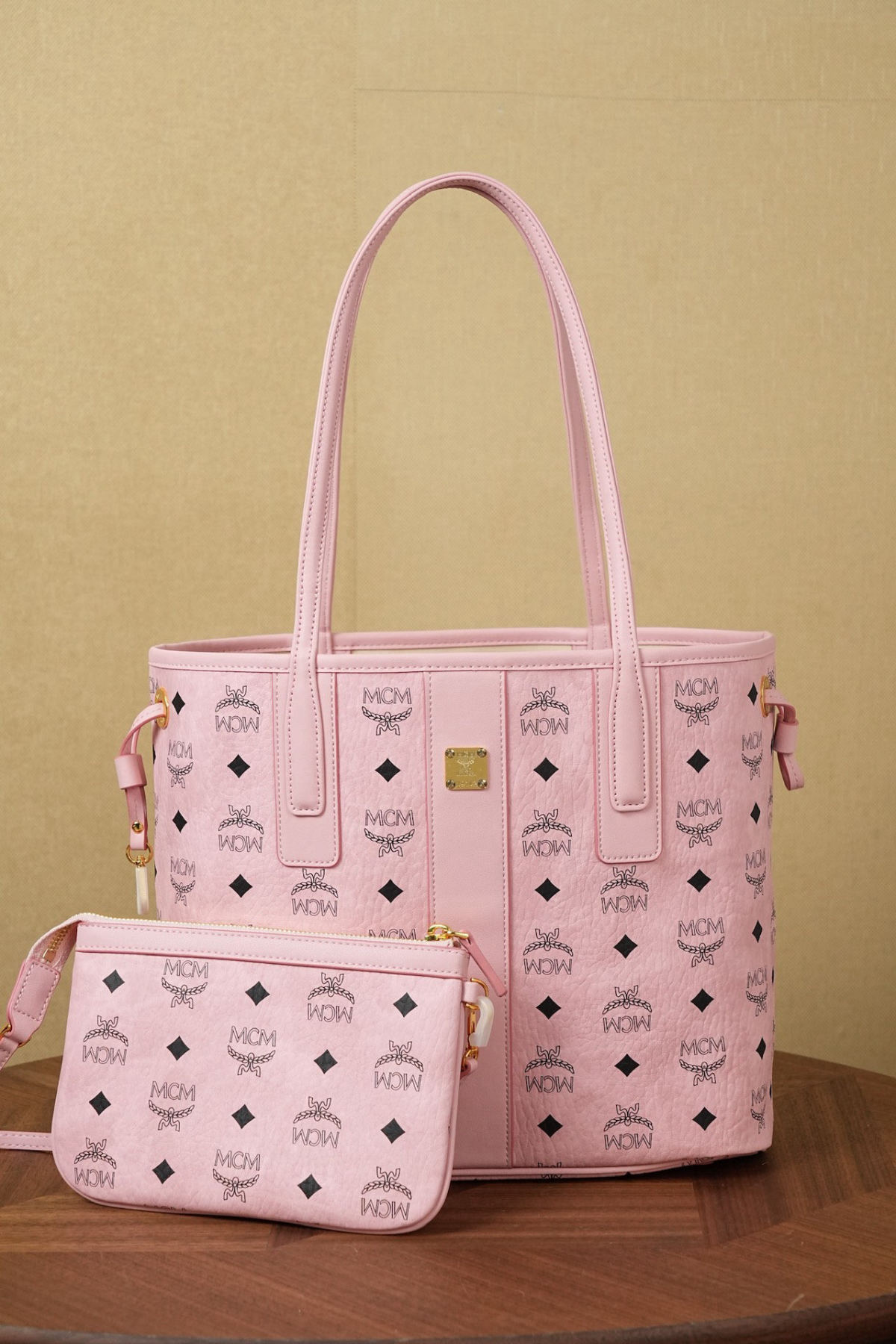 MCM Liz Visetos Mini Reversible Shopping Bag
