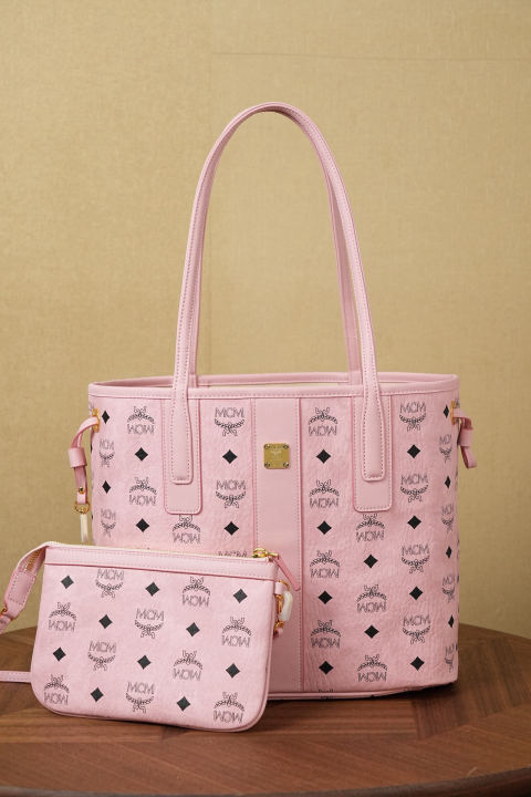 MCM Liz Visetos Mini Reversible Shopping Bag