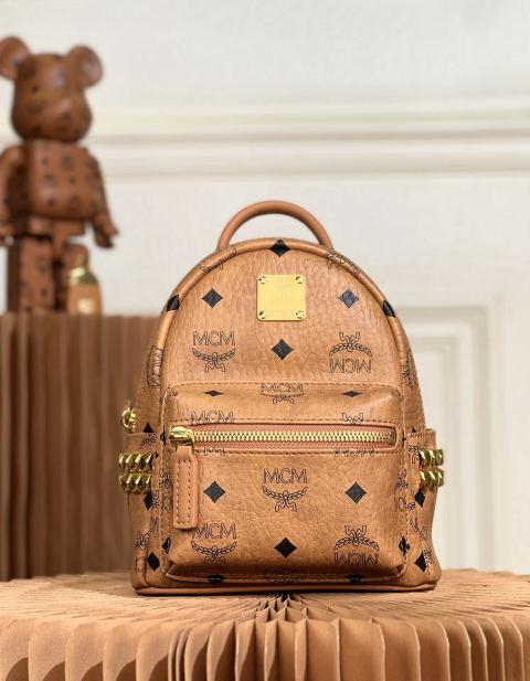MCM Strak Visetos Mini Studded Backpack