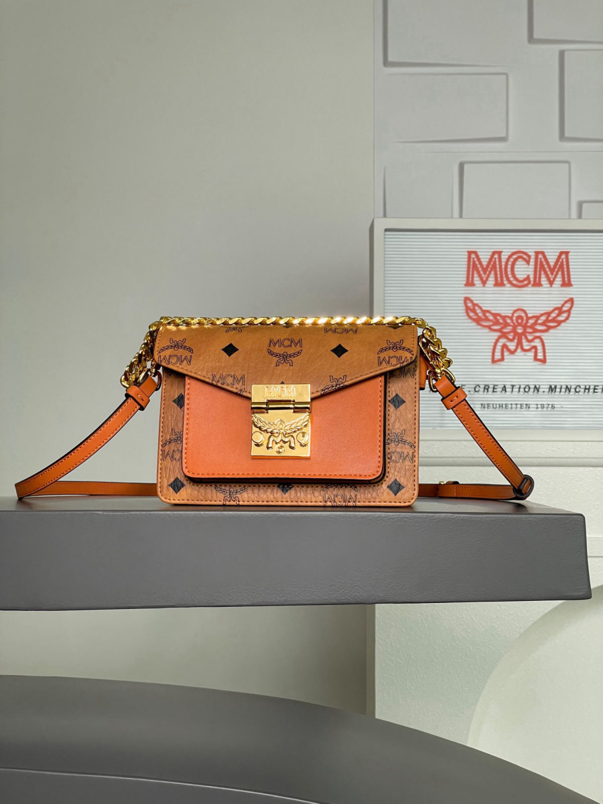 MCM Tracy Satchel Mini Daphne Accordion Bag