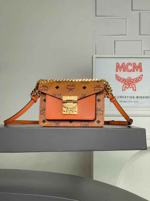 MCM Tracy Satchel Mini Daphne Accordion Bag