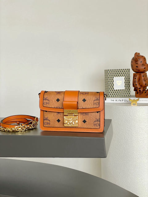 MCM TRACY VISETOS Chain Crossbody Bag