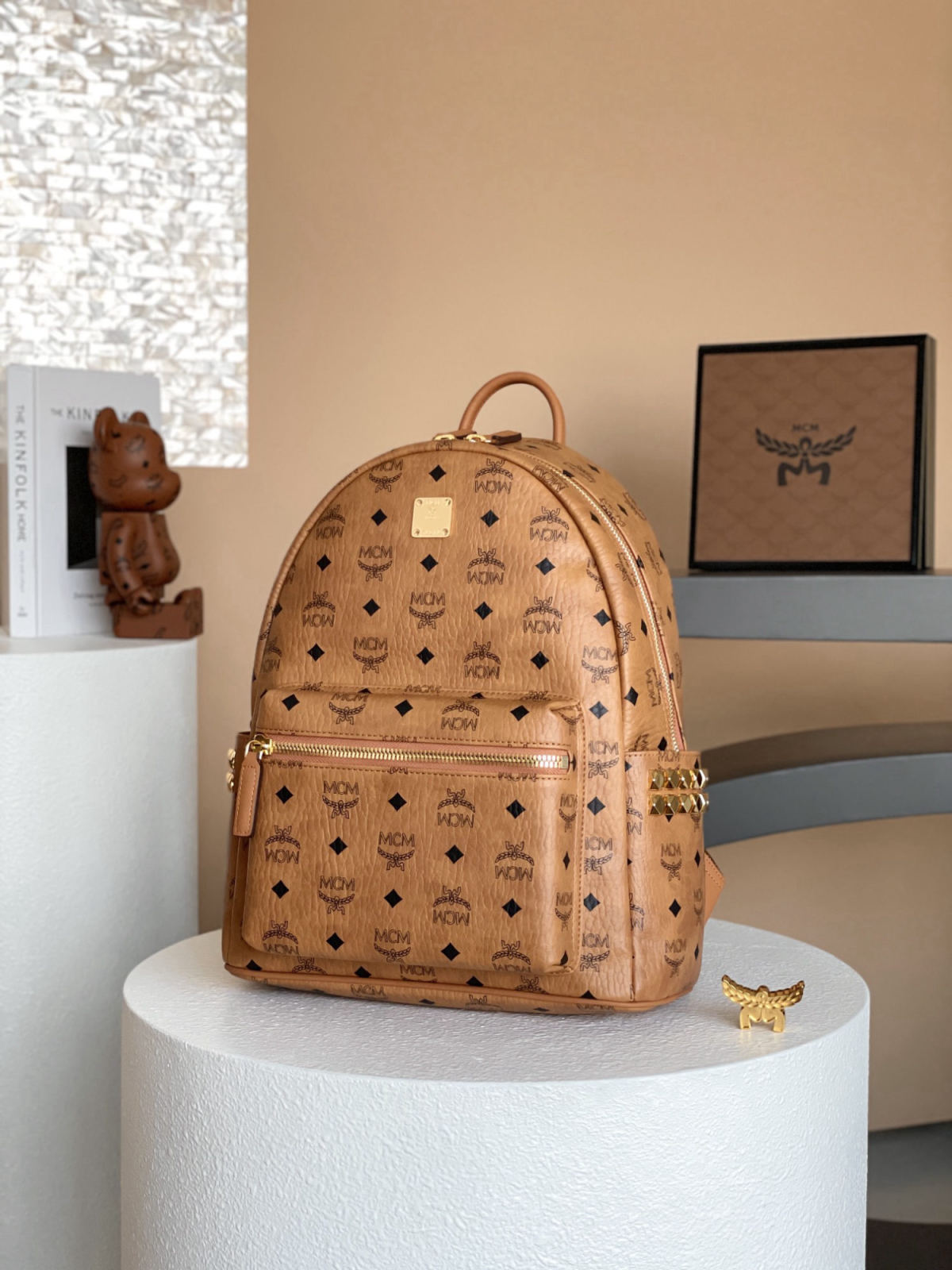MCM STARK VISETOS Small Studded Backpack
