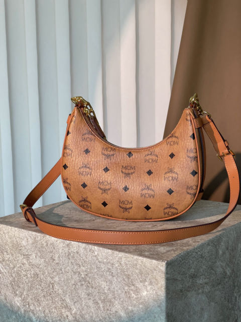 MCM AREN HOBO Crescent Bag