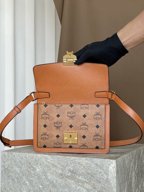 MCM TARCY VISETOS Crossbody Shoulder Strap Flap Bag
