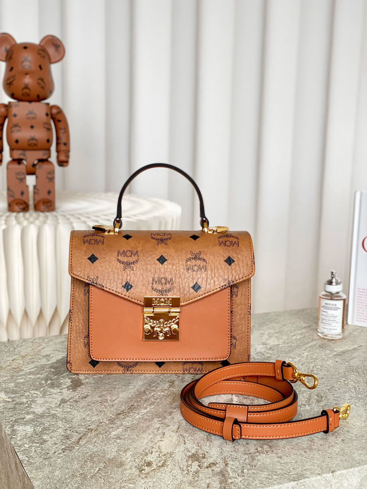 MCM TARCY SATCHEL accordion crossbody bag