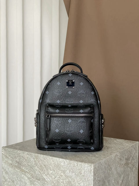 MCM STARK VISETOS MINI Studded Backpack, Black