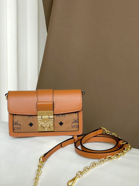 MCM TRACY VISETOS Chain Crossbody Bag