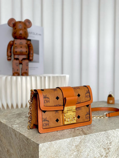 MCM TRACY VISETOS Chain Crossbody Bag