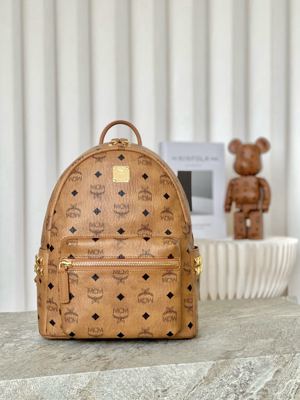 MCM STARK VISETOS Classic Studded Backpack