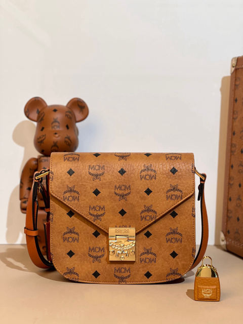 MCM Pasetia Visetos Saddle Bag