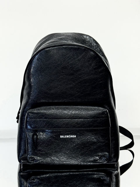 Balenciaga oil-waxed leather backpack