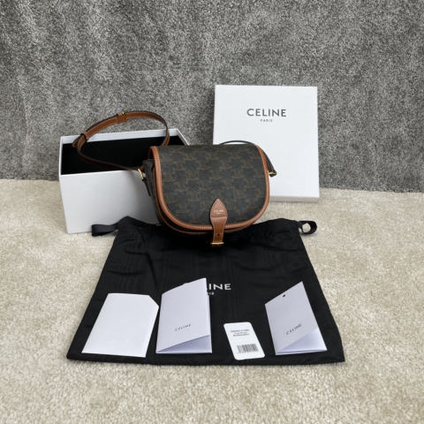 Celine FOLCO Medium Logo Print Handbag