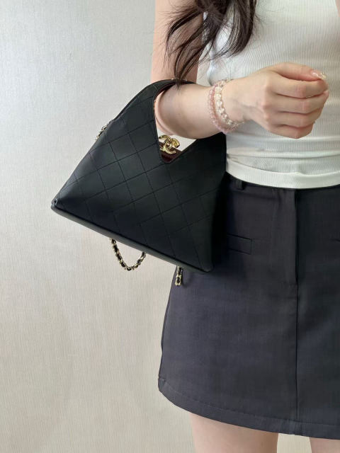 Chanel Black Gold Triangle Bag