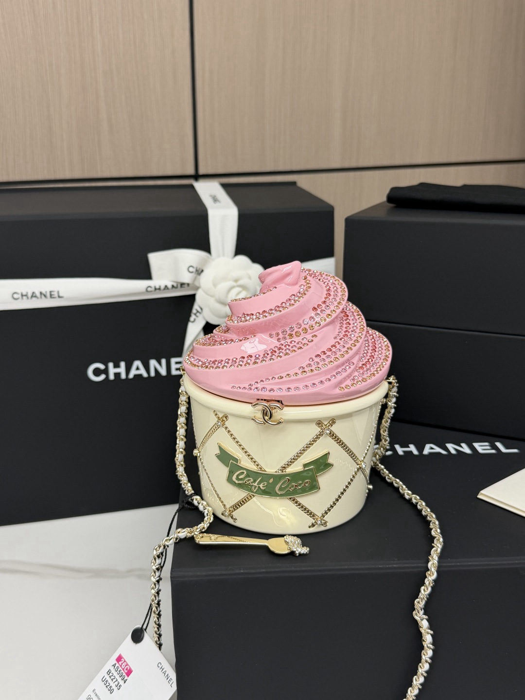 CHANEL 2026 Cruise Collection Pink Gelato Evening Bag