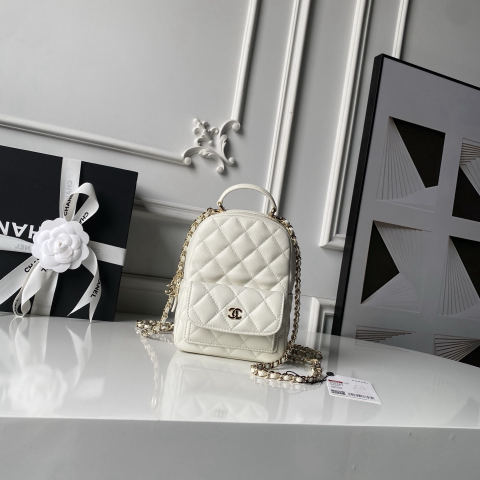 CHANEL Early Spring Resort Collection Mini Backpack with Lychee Pattern