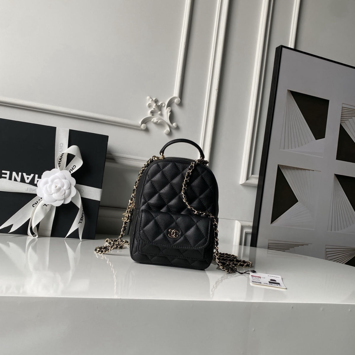 CHANEL Early Spring Resort Collection Mini Backpack with Lychee Pattern