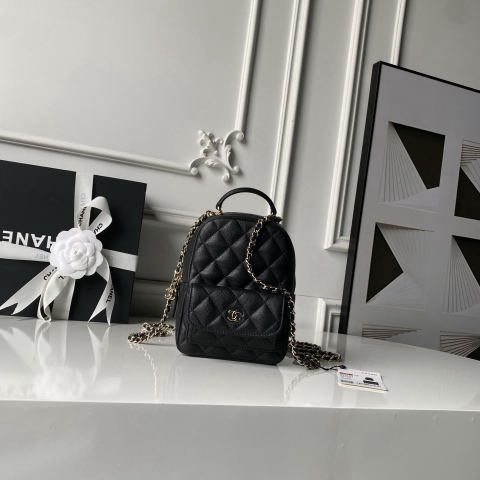 CHANEL Early Spring Resort Collection Mini Backpack with Lychee Pattern