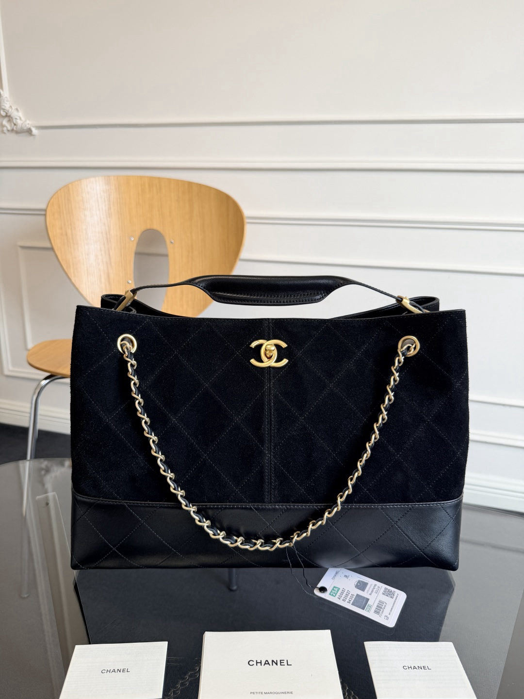 CHANEL suede bag