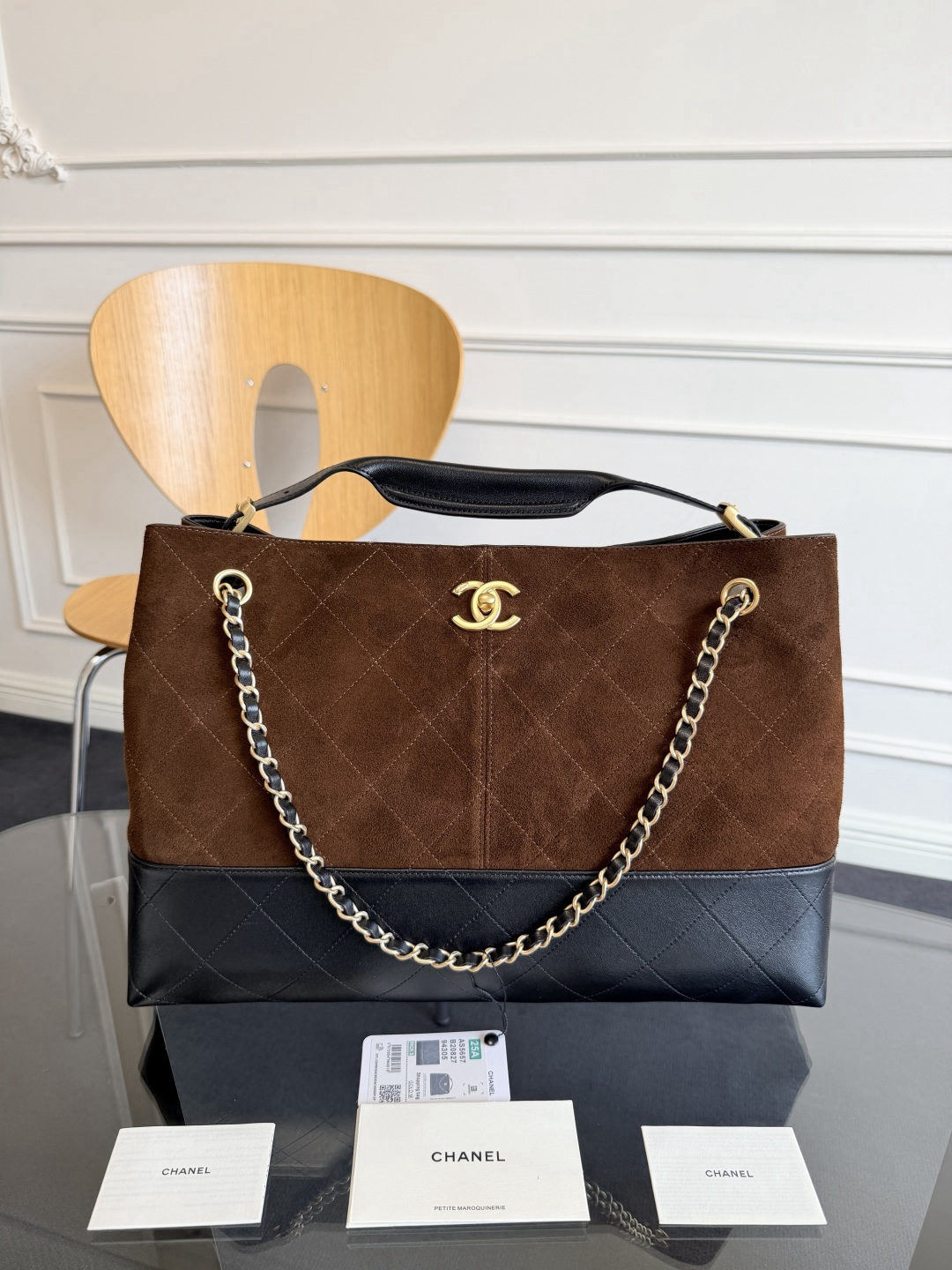 CHANEL suede bag