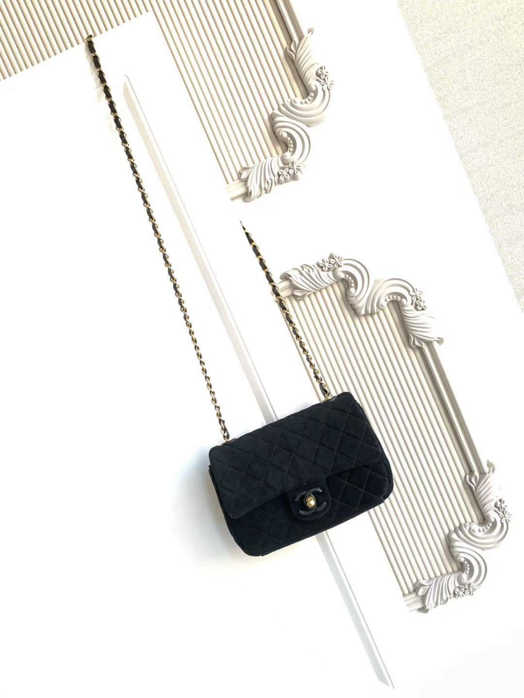 CHANEL Blue Suede CF Bag