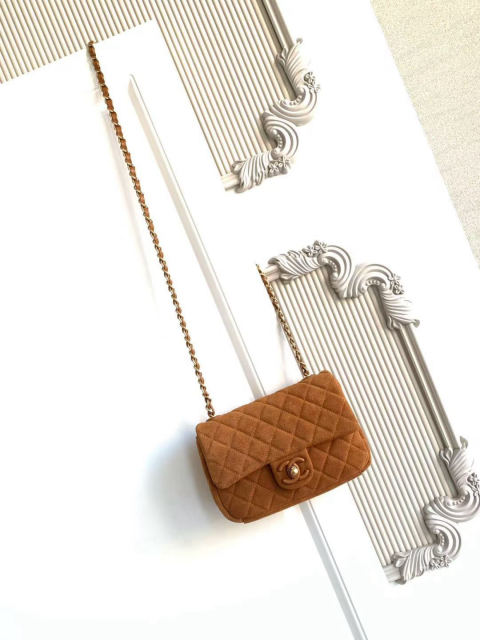 CHANEL Blue Suede CF Bag