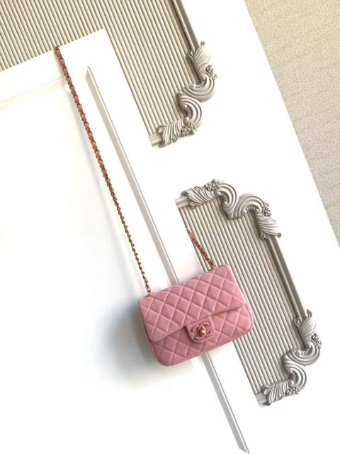 CHANEL Blue Suede CF Bag