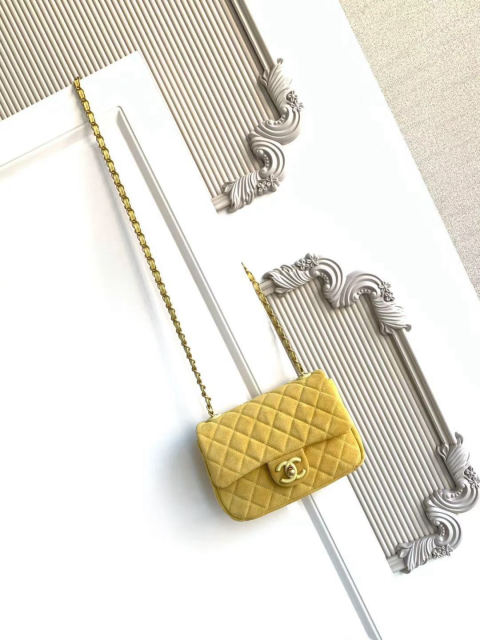 CHANEL Blue Suede CF Bag