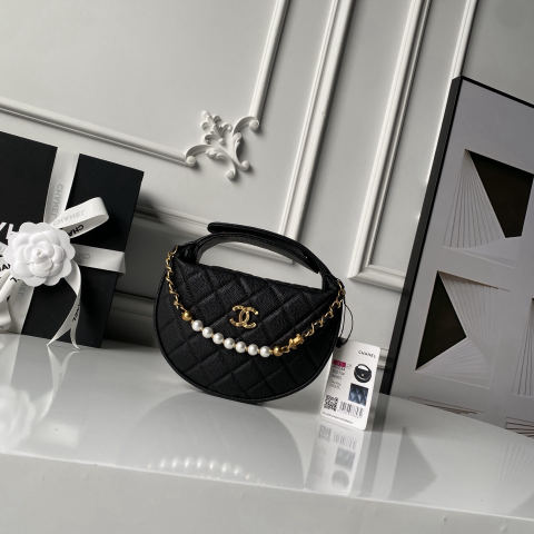 CHANEL Hula Hoop Pearl Crescent Bag