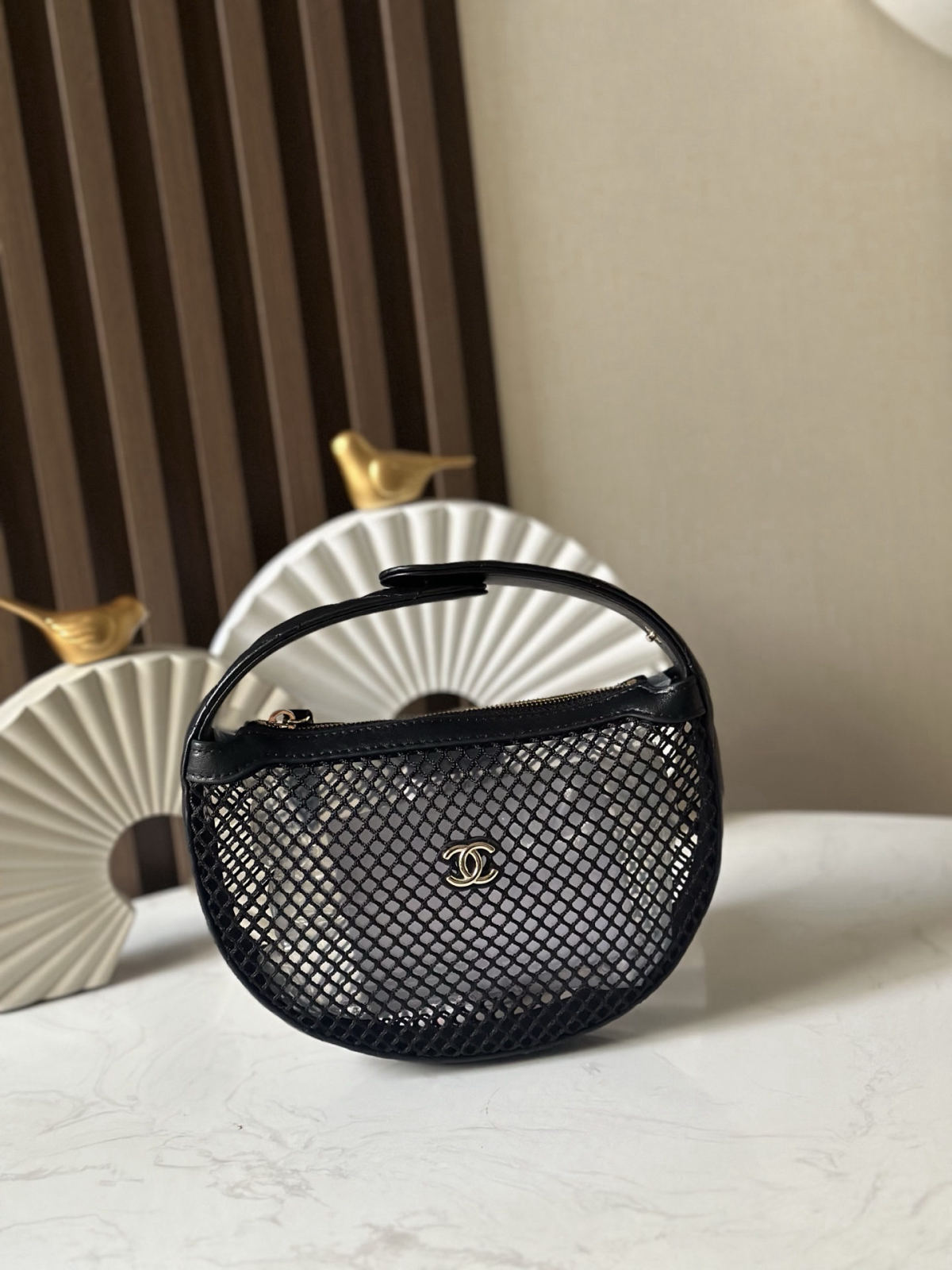 CHANEL openwork mesh bag