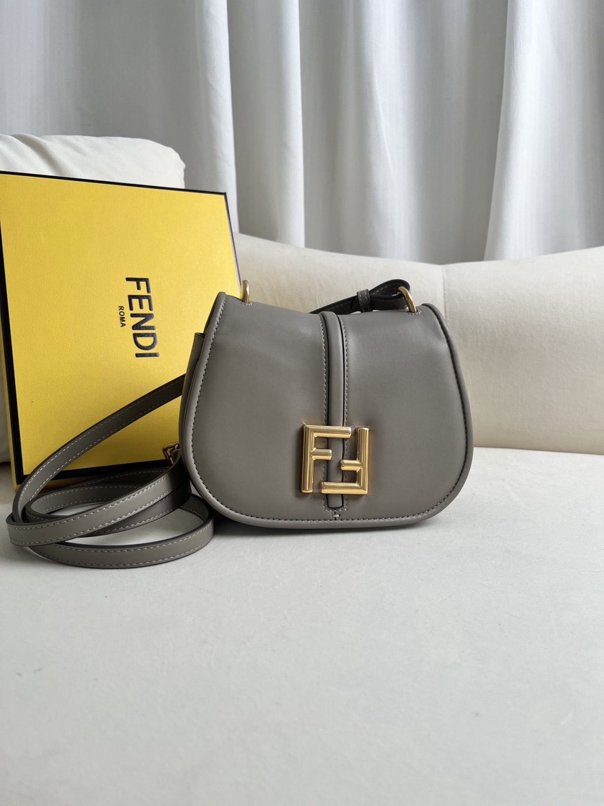 Fendi small crossbody bag in black leather