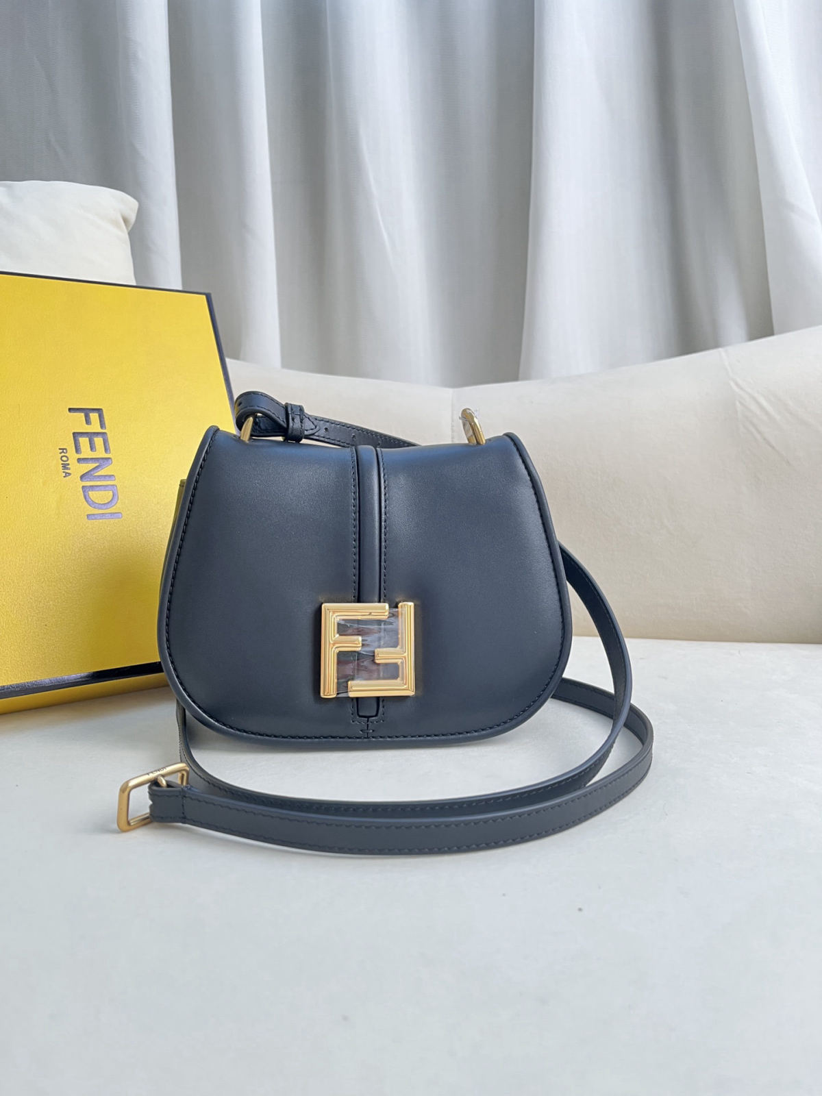 Fendi small crossbody bag in black leather