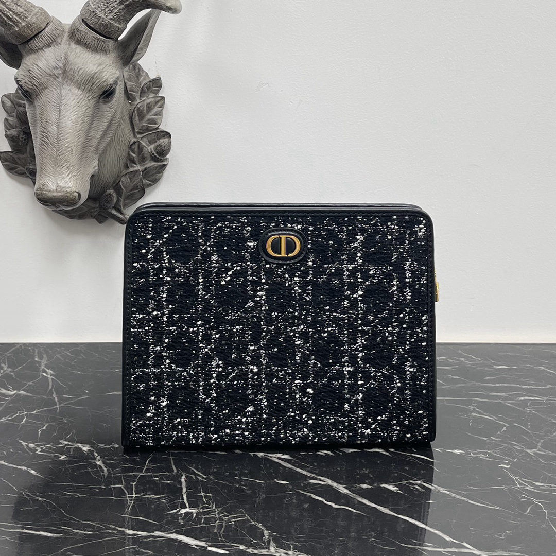 Dior Oblique canvas clutch