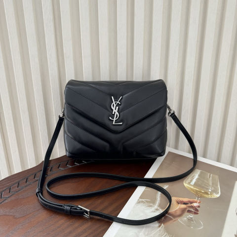 Yves Saint Laurent LouLou mini Y-shaped patchwork calfskin messenger bag