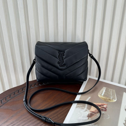 Yves Saint Laurent LouLou mini Y-shaped patchwork calfskin messenger bag