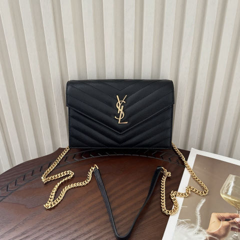 Yves Saint Laurent Monogram Caviar Envelope