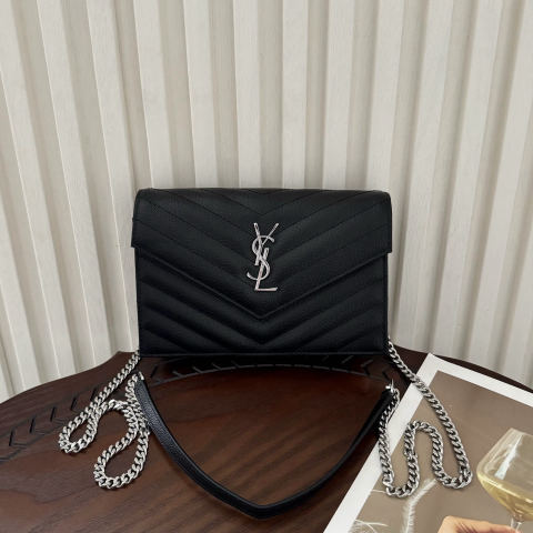 Yves Saint Laurent Monogram Caviar Envelope