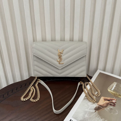 Yves Saint Laurent Monogram Caviar Envelope