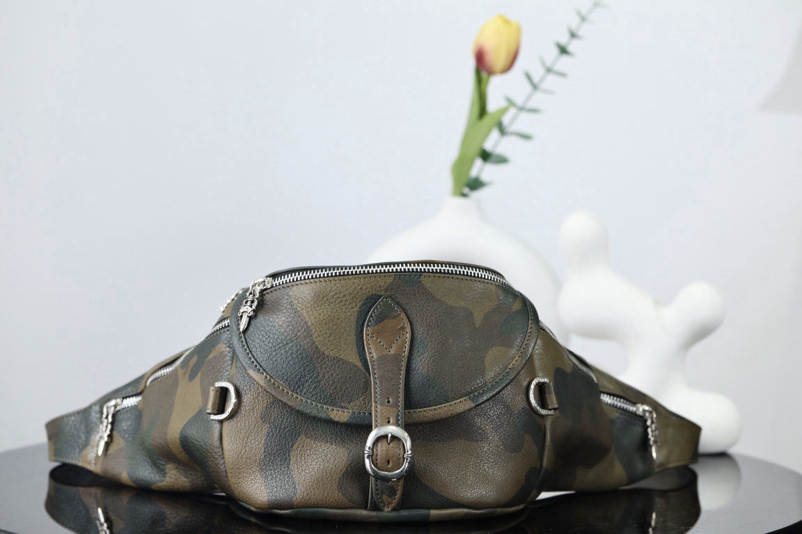 Chrome Hearts camouflage green waist bag, classic chest bag/crossbody bag, Snat pack