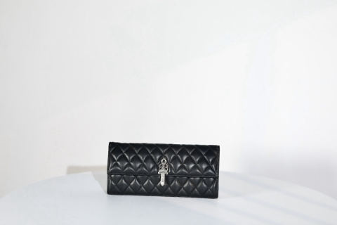 Chrome Hearts Sword Clutch Bag, Evening Bag, Black Lambskin