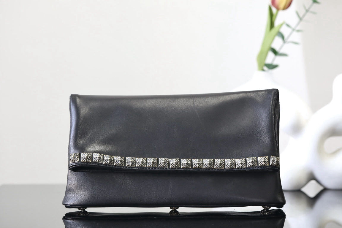 Chrome Hearts Lambskin Studded Evening Bag/Clutch